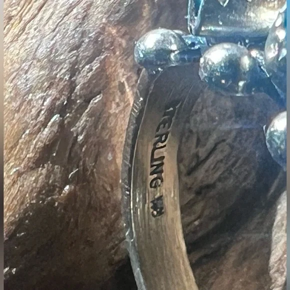 Zuni Navajo Blue Turquoise Ring Band Sleeping Beauty Sterling Petit Point 7 - Picture 9 of 11